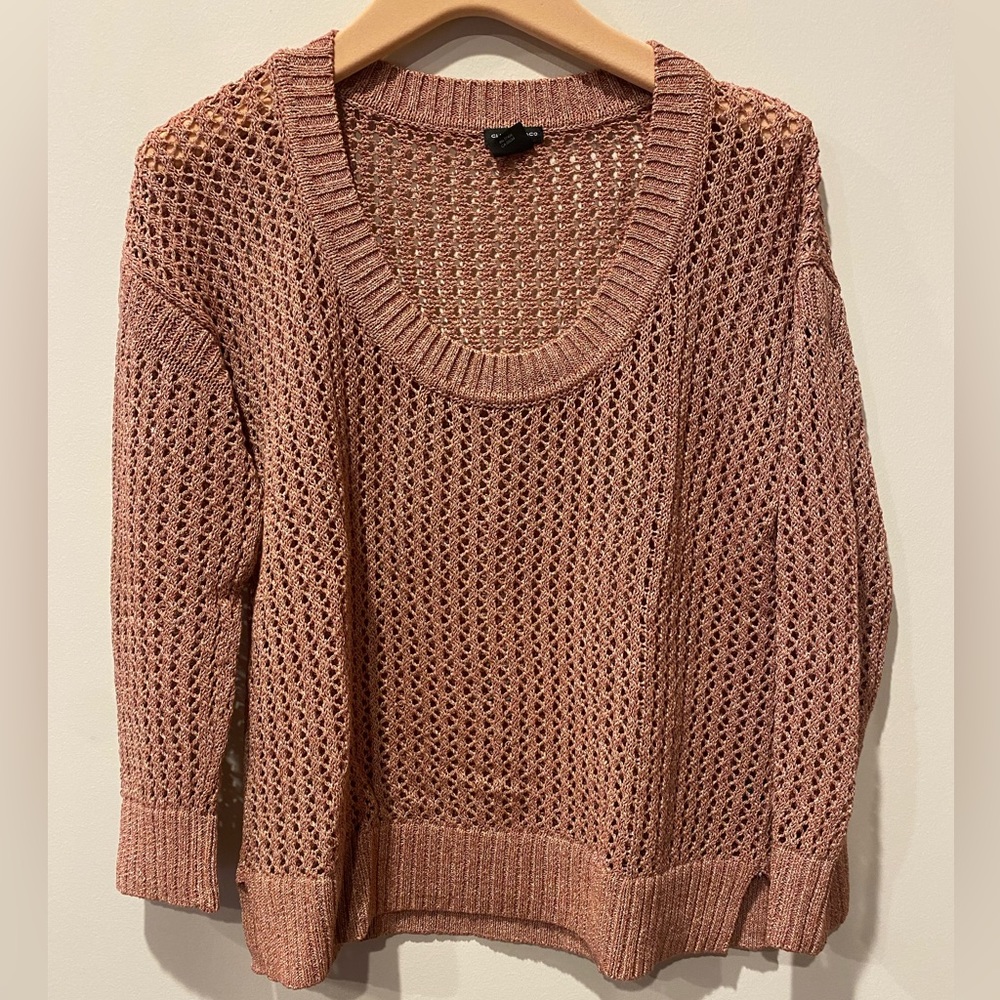 Rose Gold open knit sweater